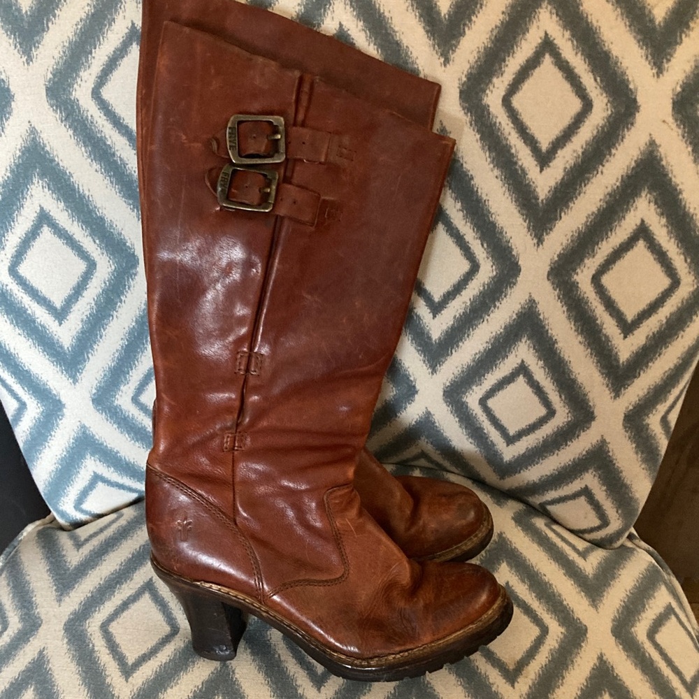 Frye Brown Leather Knee-High Boots 6M